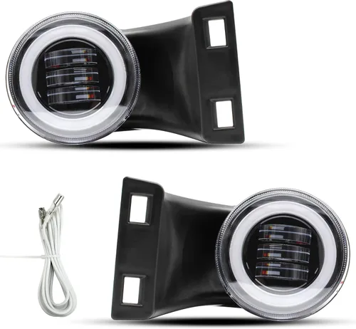 Miniatura 8 de Luces antiniebla LED con anillo de halo DRL para Dodge Ram 1500 2500 3500 94-02, reemplazo de faros antiniebla de conducción de parachoques