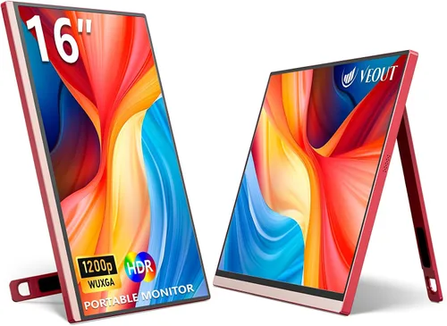 Miniatura 11 de Veout Monitor portátil de 16 pulgadas para laptop, pantalla externa de viaje FHD IPS de 1920 x 1200P, doble USB-C y mini-HDMI, filtro de luz azul