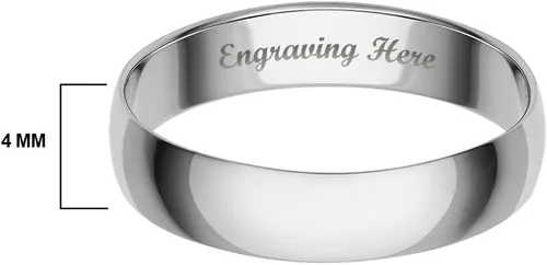 Miniatura 2 de Anillos de oro macizo con grabado personalizado de 0.157 in, 0.197 in y 0.236 in. Anillos ligeros para hombre o alianza de boda para mujeres en oro