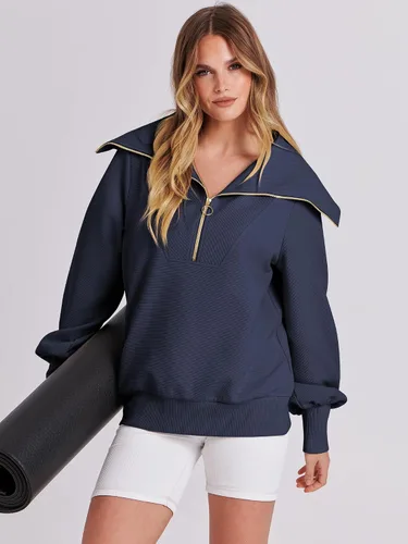 Miniatura 4 de ANRABESS Sudaderas con capucha para mujer, de gran tamaño, con cremallera de un cuarto, para adolescentes, niñas, ropa de moda Y2K