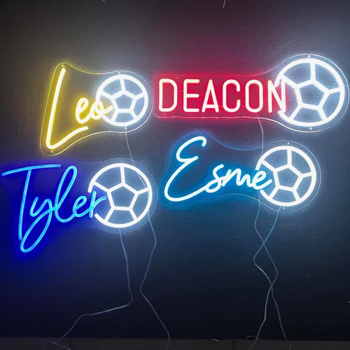 Letrero de neón personalizado con nombre, con luz de neón para decoración de pared, letreros deportivos personalizables con luz LED para decoración