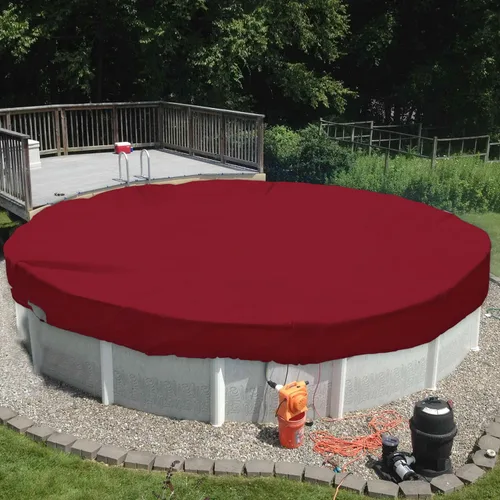 Miniatura 8 de TANG Cubiertas redondas de 10 pies para piscina de 6 pies para tanque redondo sobre el suelo, cubiertas de piscina de hojas de invierno