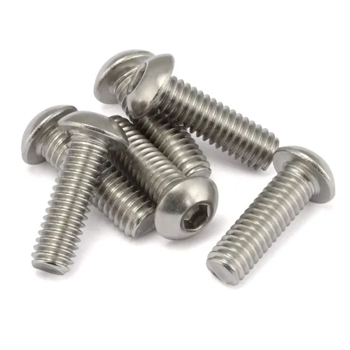 Miniatura 10 de Tornillos de Cabeza de Botón con Casquillo 1/4-20 x 1/2", Acero Inoxidable 18-8 (304), Acabado Brillante, Completamente Roscados, Hexagonal Allen