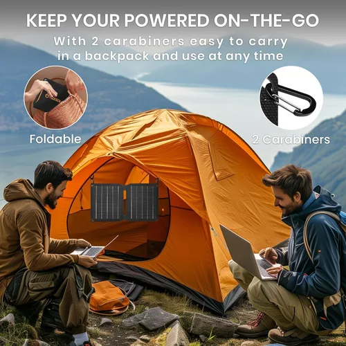 Miniatura 5 de Paneles solares portátiles de 10 W (5 V 2 A máximo), cargador solar plegable con puerto USB-A para teléfono celular, iPad, banco de energía, paneles