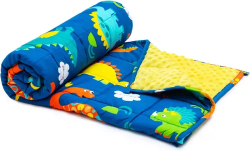 Miniatura 10 de Sivio Manta con peso de 5 libras, manta de regazo con peso de dinosaurio azul, manta transpirable pesada para dormir, lavable, 36 x 48 pulgadas