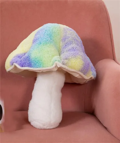 Miniatura 10 de Almohada de felpa 3D con forma de hongo, almohada de suelo, sofá, almohada para decoración del hogar, almohada de regalo (12.5 pulgadas, marrón)