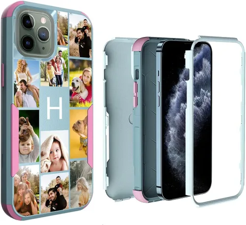 Miniatura 18 de Funda de fotos personalizada para iPhone 11 Apple Phone Plaid Collage - Imagen personalizada para hacer fotos en 3 híbridos gruesos resistentes
