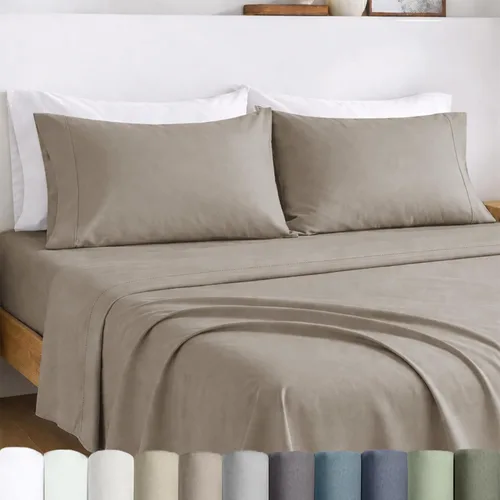 Miniatura 16 de California Design Den Juego de sábanas para cama King - Sábanas de percal de 100% algodón egipcio certificado, tamaño King con bolsillos profundos