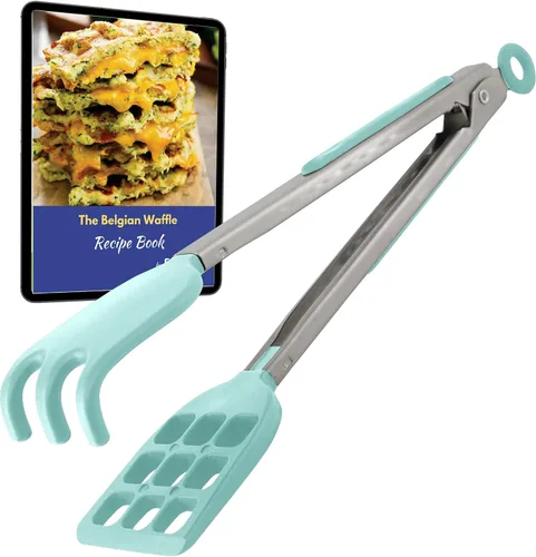 Miniatura 8 de StarBlue - Mini pinzas para gofres – Pinzas de silicona y nailon de 8 pulgadas con asas suaves antideslizantes, antiarañazos y aptas