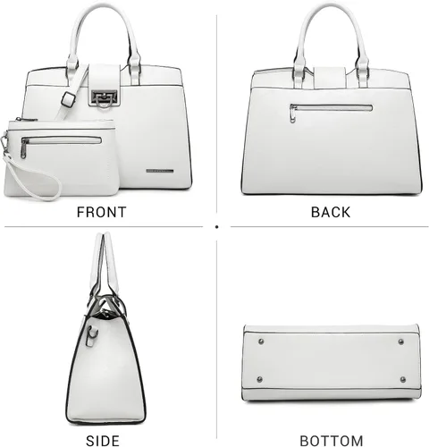 Miniatura 2 de Dasein Bolsos de mano para mujer, monederos con monograma, bolso grande para mujer, bolso de hombro, bolsa de trabajo con asa superior, juego de 2