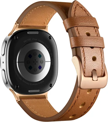 Miniatura 10 de Correa de cuero GEAK compatible con Samsung Galaxy Watch 7 de 40 mm, 44 mm, Galaxy Watch 6 5 4 de 40 mm, 44 mm, Galaxy Watch 6 Classic de 47 mm, 43