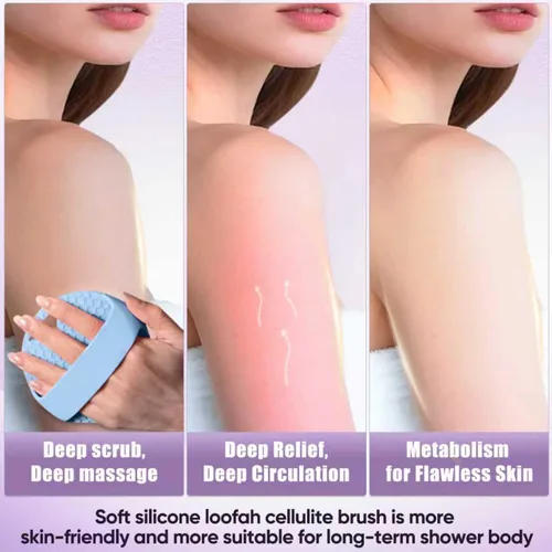 Miniatura 7 de Depurador corporal de silicona resistente para drenaje linfático, cepillo linfático para ducha, infusión de zinc, con cerdas rígidas y suaves