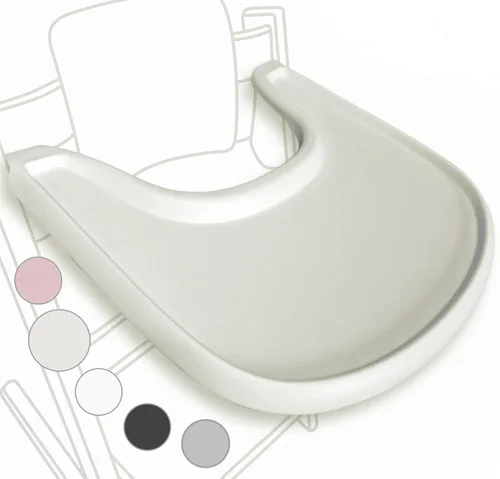 Miniatura 17 de Mesa para silla alta compatible con silla Stokke Tripp Trapp con potente superficie de succión suave, negro brillante, libre de BPA, fácil