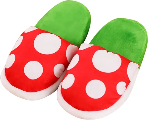 Miniatura 2 de Lopbraa Pantuflas divertidas de felpa con soporte para maceta, regalos divertidos para mujeres, hombres, adolescentes (plantas de piranha), Verde