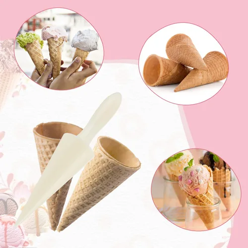 Miniatura 5 de Pizzelle Roller, 4 moldes de cono de helado de 9.3 pulgadas, rodillo de huevo, moldes de plástico para cuernos de crema