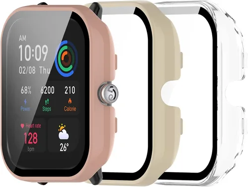 Miniatura 9 de Funda protectora compatible con Amazfit GTS 4 Mini, protector de pantalla de vidrio templado, cubierta completa para Amazfit GTS4 Mini Smartwatch