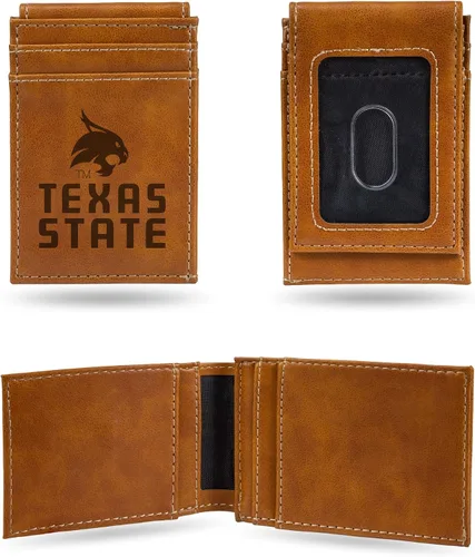 Miniatura 45 de Cartera de bolsillo frontal grabada con láser NCAA - Compacta/Cómoda/Delgada