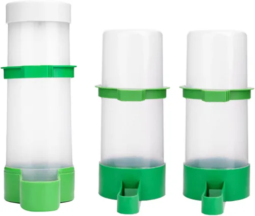 Comedero para pájaros, dispensador de agua para jaulas, 2 unidades, alimentador automático de agua para pájaros con 1 alimentador de alimentos para