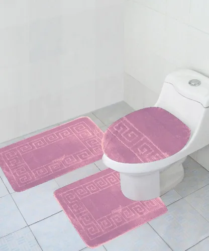 Miniatura 13 de WPM WORLD PRODUCTS MART Juego de 3 alfombras de baño con patrón de alfombra de baño (20 x 32 pulgadas)/alfombrilla de contorno grande