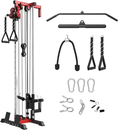Miniatura 9 de Mikolo Wall Mount Cable Station, Cable Crossover Machine with Dual Pulley System and Adjustable Positions for Home Gym Fitness Equipment Dorado