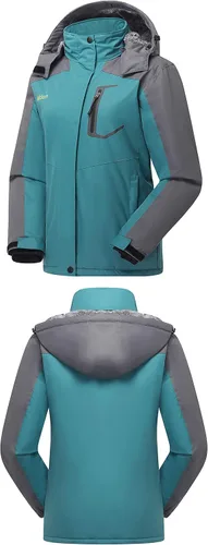 Miniatura 3 de Mden Chaqueta de esquí impermeable para mujer, resistente al viento, con aislamiento de forro polar