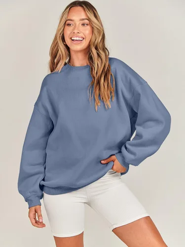 Miniatura 7 de ANRABESS Sudaderas de gran tamaño con capucha para mujer, cuello redondo, sin botones, ropa casual de otoño, ropa de preparación, adolescentes