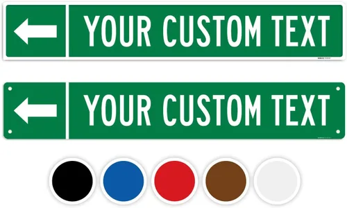 Miniatura 17 de Letrero direccional personalizado, flecha de dirección personalizada para letrero de Navidad, (SI-9583) 18 x 4 pulgadas, ACM, resistente a