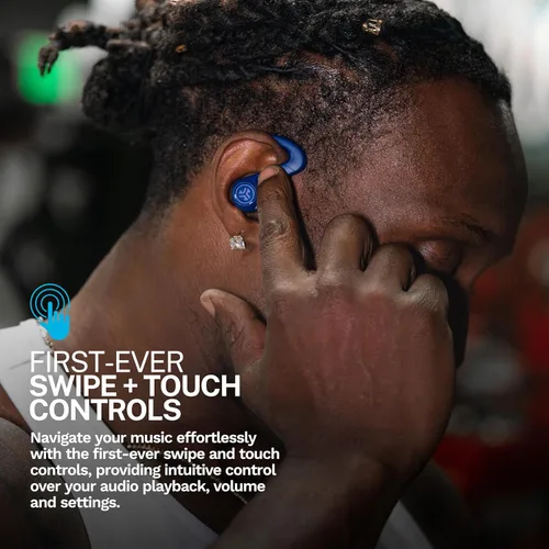 Miniatura 2 de JLab JBuds Sport ANC 4 Auriculares inalámbricos Bluetooth verdaderamente inalámbricos + Estuche de carga, Azul Cobalto, Controles táctiles
