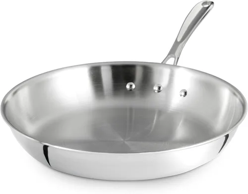 Miniatura 3 de Calphalon sartén para omelette de acero inoxidable con triple remache, de 8 pulgadas, Sartenes para omelette, 10" (25.4 cm)