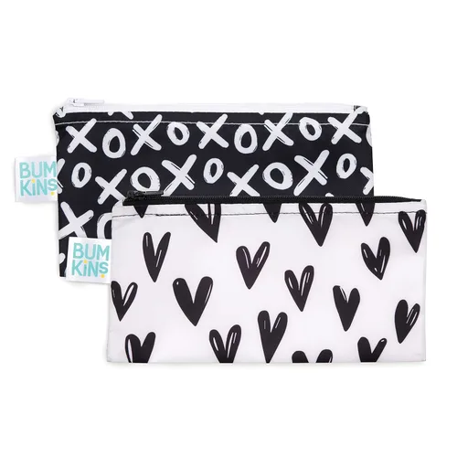 Miniatura 10 de Bumkins Bolsas de aperitivos reutilizables, para el almuerzo escolar de niños y para adultos, tela lavable, bolsa de tela impermeable