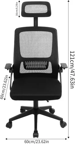 Miniatura 3 de Silla de oficina ergonómica, cómoda silla giratoria para oficina en casa, silla de escritorio de malla transpirable, silla de oficina ejecutiva
