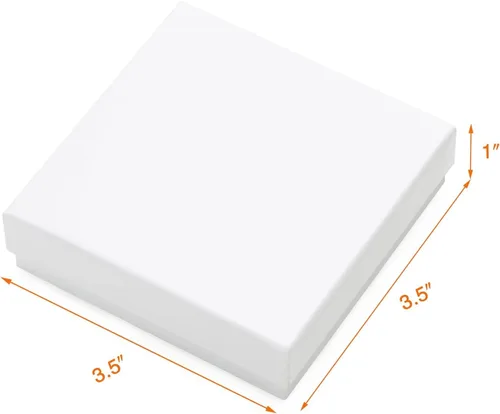 Miniatura 2 de Magicool - Paquete de 40 cajas de joyería de cartón de 3.5 x 3.5 x 1 pulgadas, utilizadas para collares, pulseras, aretes, joyas, embalaje de regalo