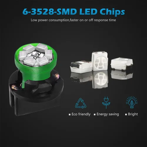 Miniatura 3 de Partsam T10 194 168 focos LED para tablero de instrumentos verdes con toma de bloqueo de giro, súper brillantes. Focos LED para panel