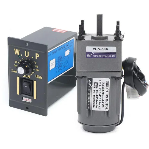 Miniatura 34 de 15W 10K AC110V 125 RPM Motor reductor de engranajes variable ajustable con controlador de velocidad para la industria