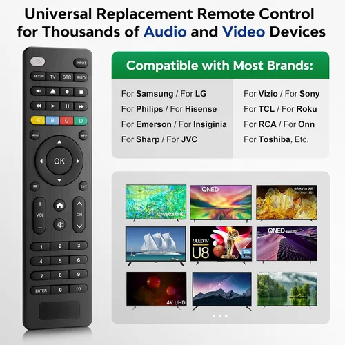 Miniatura 2 de Control remoto universal para TV compatible con Samsung/LG/Vizio/Hisense/Sony/Philips/Onn/Sharp/RCA/Element/Westinghouse/Sanyo/Emerson TV y más