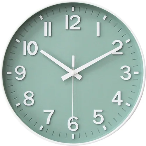 Miniatura 37 de HZDHCLH Reloj de pared de cuarzo moderno, funciona con pilas, 12 pulgadas, silencioso, sin tictac, números 3D, reloj redondo para pared, reloj