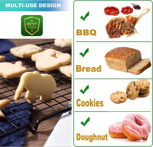 Miniatura 4 de Estantes de enfriamiento, bandeja para hornear, bandeja antiadherente, acero inoxidable, alambre de enfriamiento de pasteles, para galletas, pizza