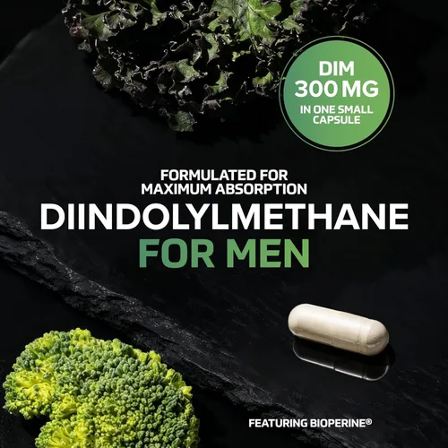 Miniatura 9 de Suplemento DIM para hombres de 300 mg Bloqueador de estrógeno e inhibidor de la aromatasa Refuerzo de equilibrio hormonal extra fuerte