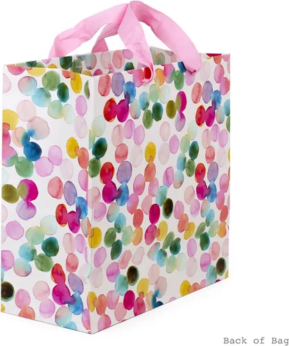 Miniatura 7 de Hallmark Bolsa de regalo cuadrada grande de 10 pulgadas (puntos de acuarela, solo para ti) para cumpleaños, día de la madre, Pascua, graduaciones