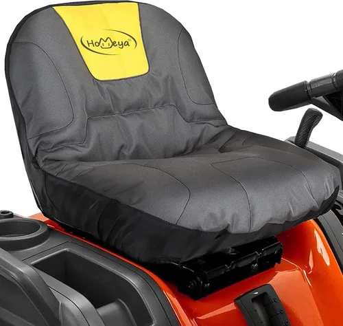 HOMEYA Funda de asiento para cortacésped, resistente al agua, 600D, Oxford, con relleno y bolsillos traseros, para asientos de 16.5 pulgadas de