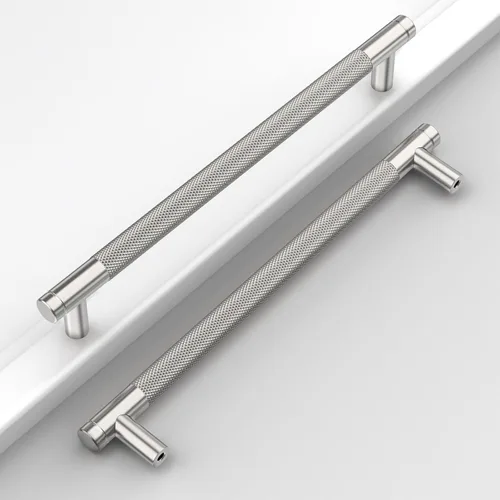 Miniatura 12 de Paquete de 10 tiradores de gabinete de cocina color oro cepillado de 5 pulgadas (128mm), manijas estriadas para cajones, accesorios para armarios