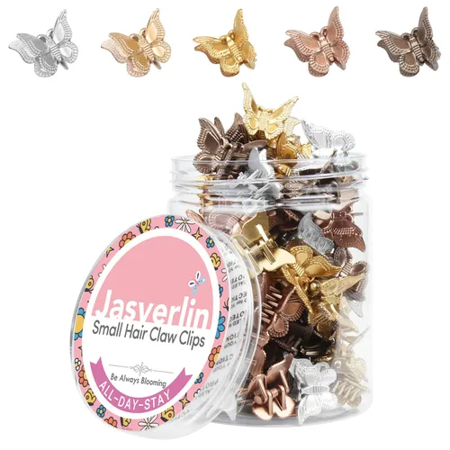 Miniatura 10 de JASVERLIN Pinzas para el cabello de mariposa coloridas, lindas pinzas pequeñas para niñas, Y2K 90s para niños y mujeres, mariposas, accesorios