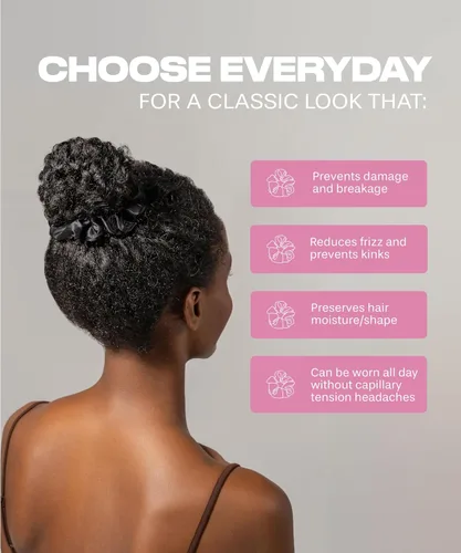 Miniatura 4 de SUNDAYSILKS™ - Lujosos coleteros de seda de morera para mujeres y niñas Coleteros antideslizantes y sedosos para el cabello natural, rizado, fino