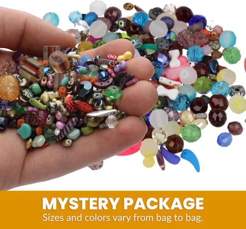 Miniatura 4 de The Beadsmith Caja de cuentas – Surtido de cuentas de vidrio en diferentes formas, colores y tamaños, 2 libras