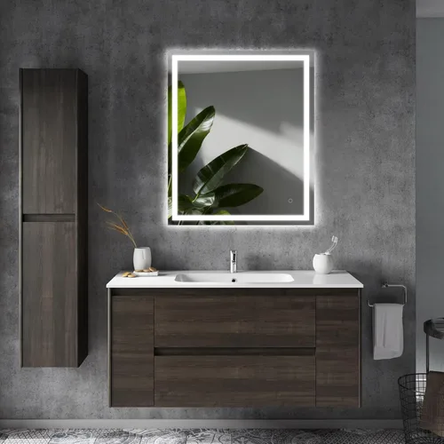 Miniatura 8 de JONATHAN Y Remy MIR102A-2434 - Espejo de tocador de baño rectangular sin marco, antiniebla, luz frontal, LED, regulable al tacto, con 3 temperaturas