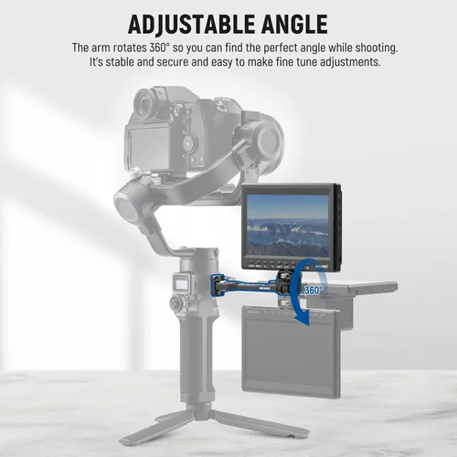 Miniatura 6 de NEEWER Soporte de monitor de campo ajustable, soporte giratorio de 360° para monitor de cámara con rosca de 1/4 pulgadas, compatible con cardanes