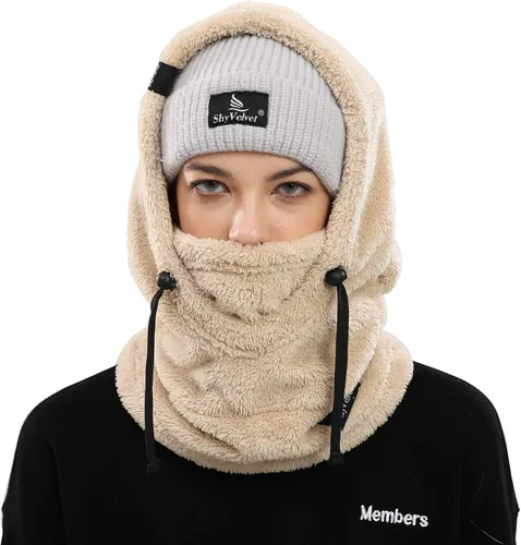 Miniatura 2 de Shy - Gorro de invierno resistente al viento, pasamontañas de terciopelo, máscara de esquí para hombres y mujeres