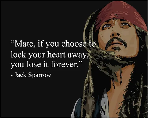 Mate If You Choose To Lock Your Heart Away - Arte de pared con cita de Jack Sparrow, impresión divertida de decoración de pared de piratas del