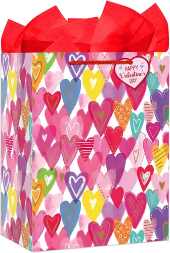 Miniatura 11 de D4DREAM Bolsa de regalo de San Valentín – Bolsa de regalo de aniversario de 13 pulgadas con papel de seda para mujeres, hombres, novio, novia, 7-1