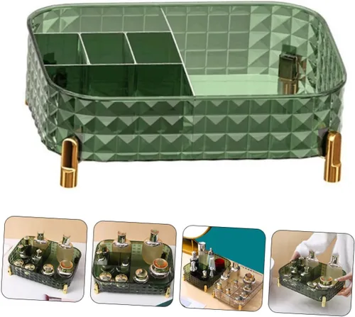 Miniatura 7 de Patrón transparente de lujo para cuidado de la piel y lápiz labial, elegante organizador de baño para almacenamiento de cosméticos para uso en casa